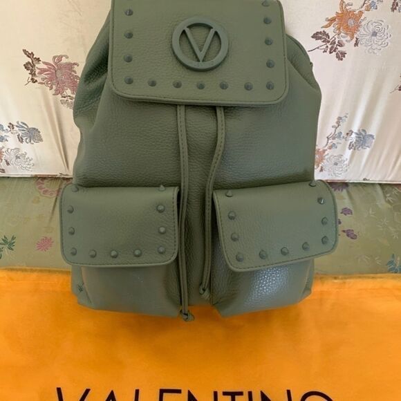 NWT Valentino Backpack Rockstud Green Leather Authentic main image 10